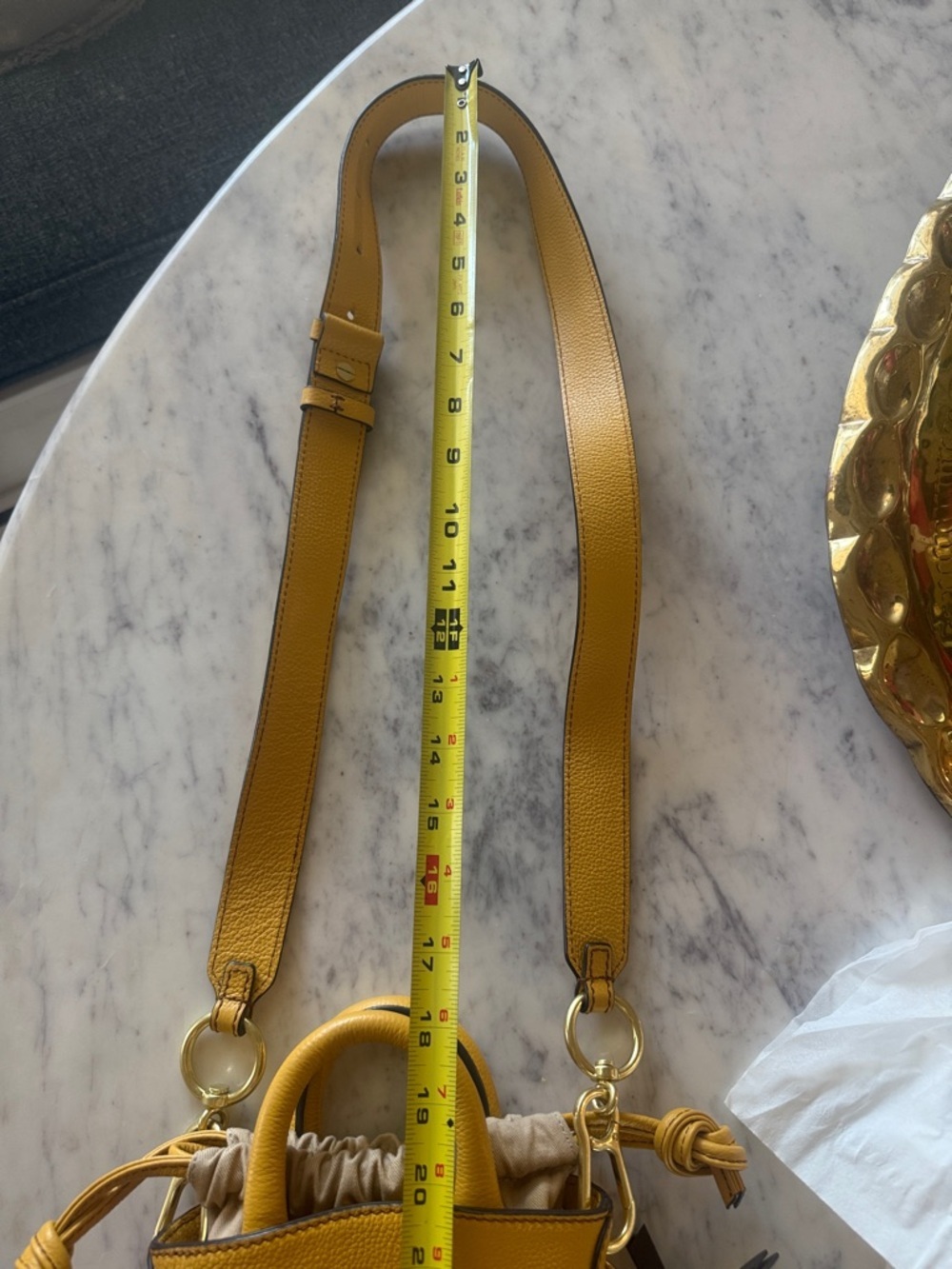 See By Chloé Yellow Mini Bucket Bag with Woven Charm - Picture 12 of 12